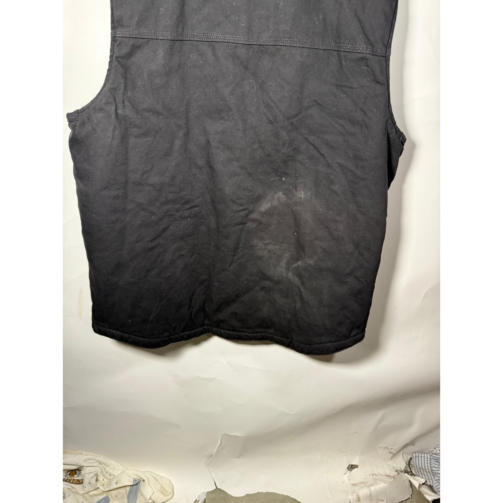 Milwaukee Workwear Black Sherpa Lined Canvas Vest Men's Size XL Full Zip Pockets - Picture 7 of 10